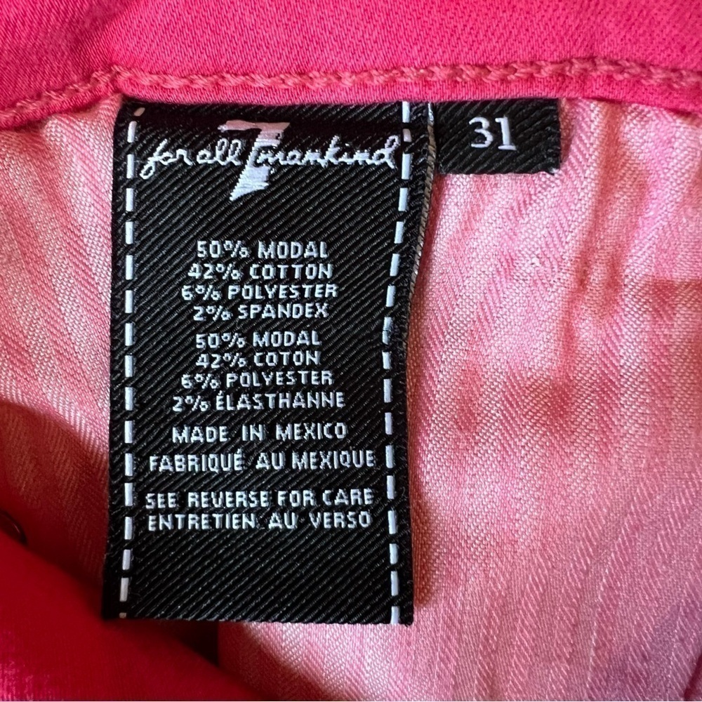 7 for all mankind Skinny women’s Red Jeans. Size 31 - Picture 4 of 8